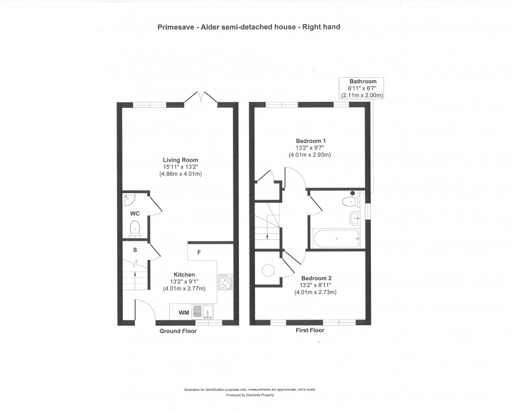 Floorplan for Plot 25 Oaks Meadow, Sarn, Newtown, Powy