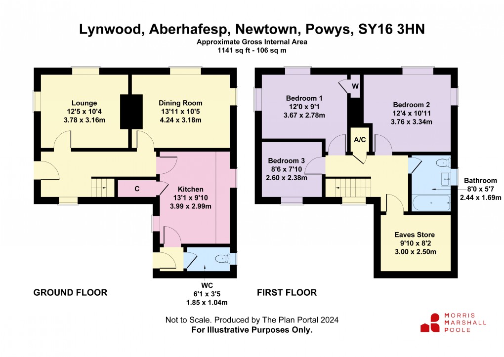 Floorplan for Lynwood, Aberhafesp, Newtown, Powys