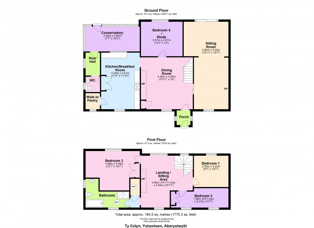 Floorplan for Ystumtuen, Aberystwyth, Sir Ceredigion