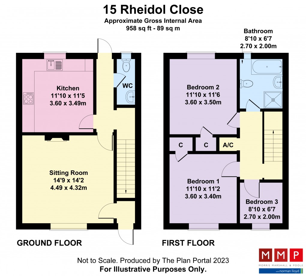 Floorplan for Rheidol Close, Penparcau, Aberystwyth, Ceredigion