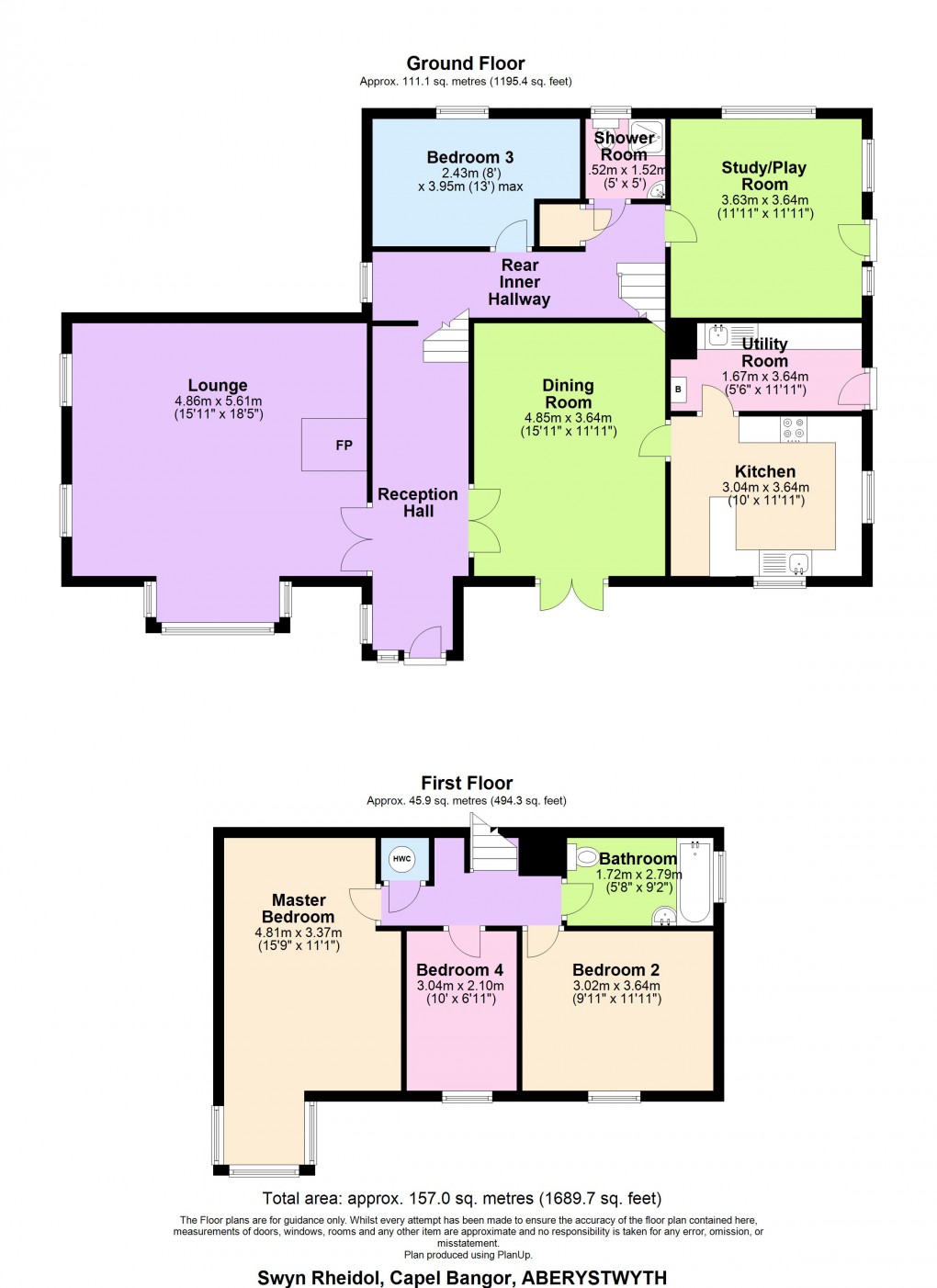 Floorplan for Capel Bangor, Aberystwyth, Ceredigion