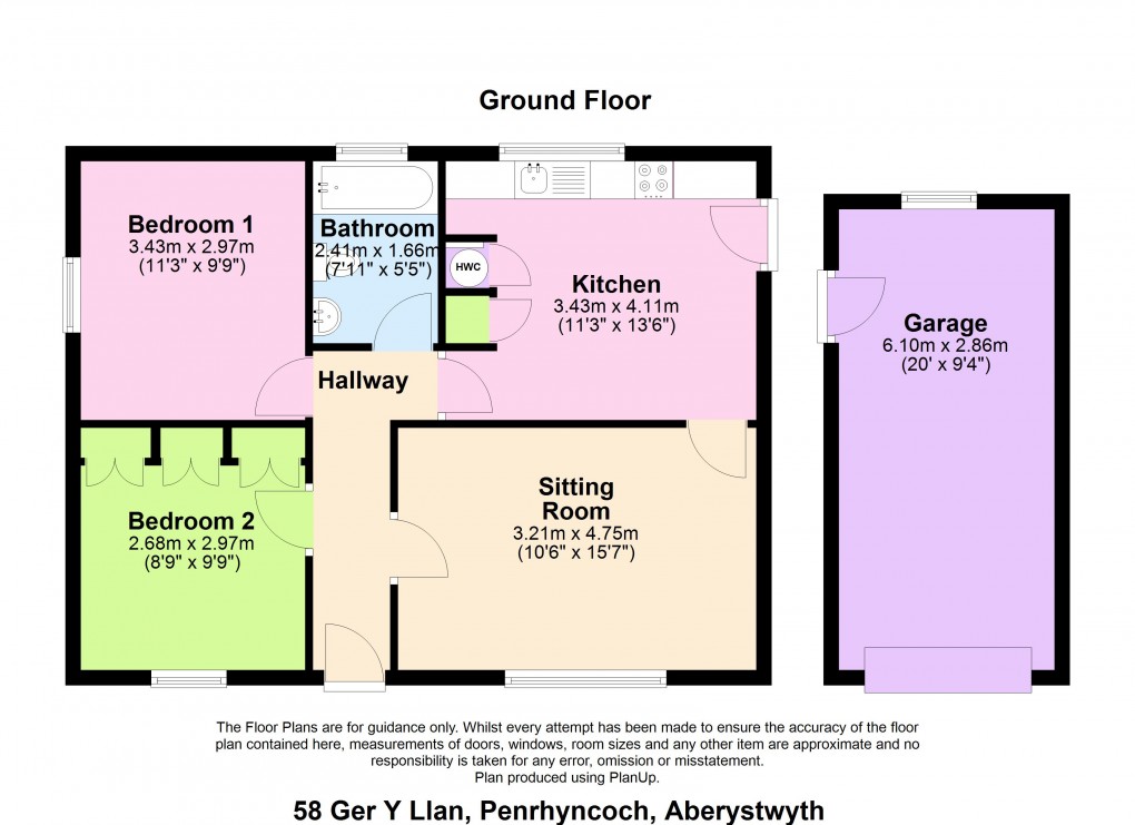 Floorplan for Ger Y Llan, Penrhyncoch, Aberystwyth, Ceredigion