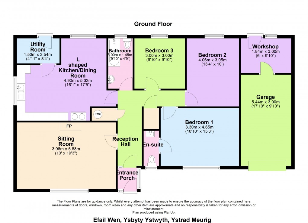 Floorplan for Ysbyty Ystwyth, Ystrad Meurig, Ceredigion