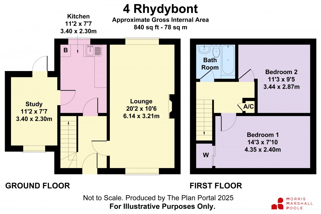 Floorplan for Rhydybont, Penparcau, Aberystwyth, Ceredigion
