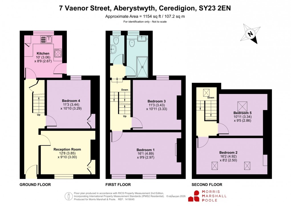Floorplan for Vaenor Street, Aberystwyth, Ceredigion