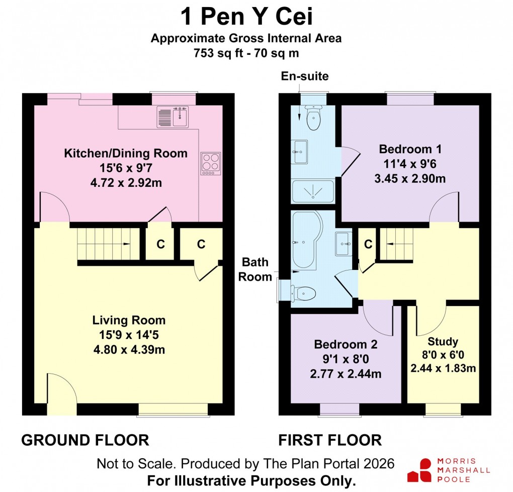 Floorplan for Pen Y Cei, Felin Y Mor Road, Aberystwyth, Ceredigion