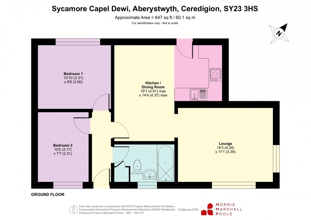 Floorplan for Capel Dewi, Aberystwyth, Ceredigion