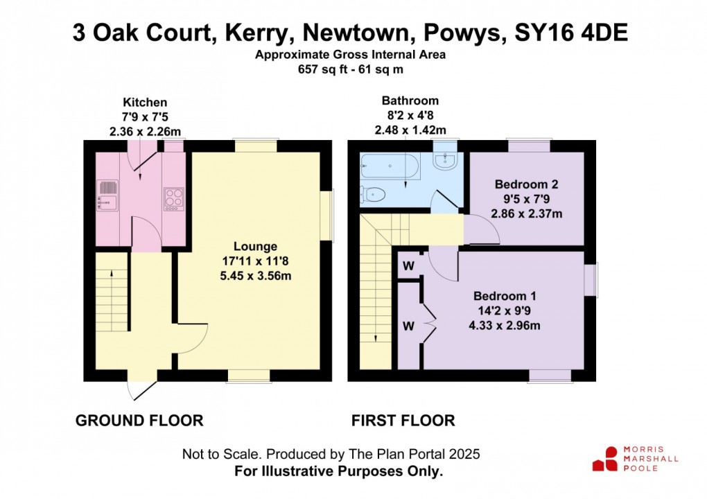 Floorplan for Oak Court, Kerry, Newtown, Powys
