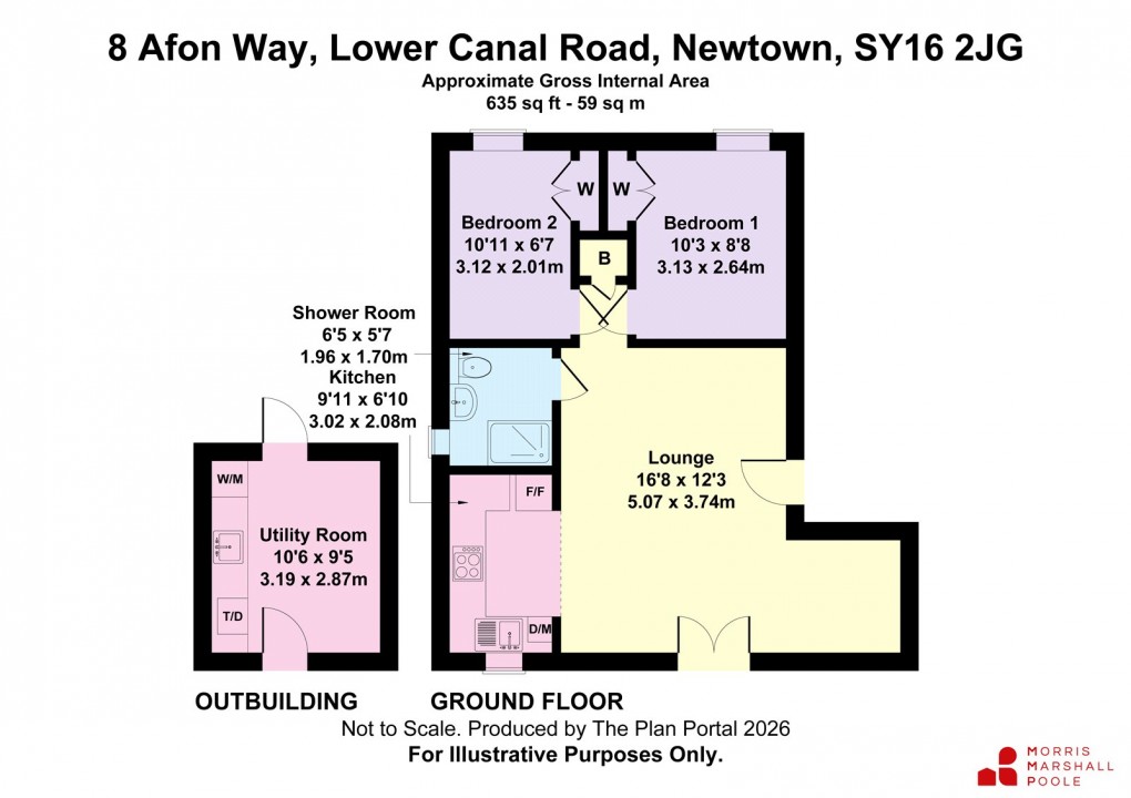 Floorplan for Afon Way, Lower Canal Road, Newtown, Powys