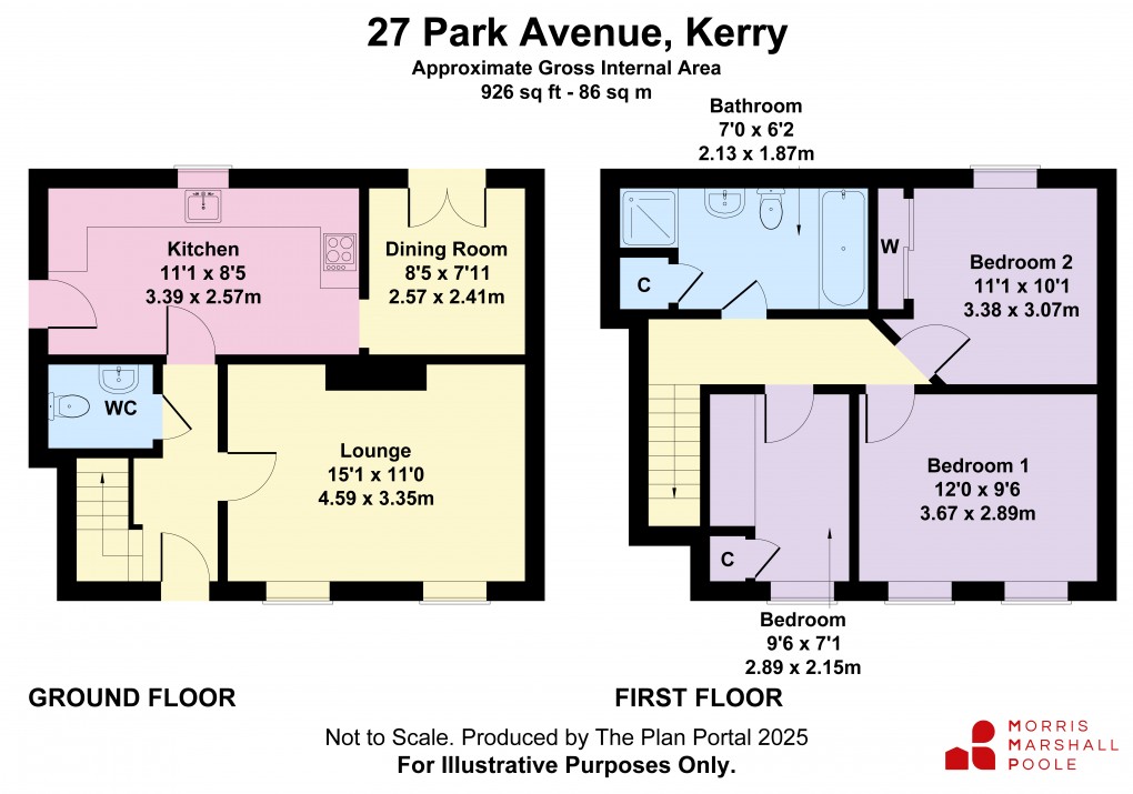 Floorplan for Park Avenue, Kerry, Newtown, Powys