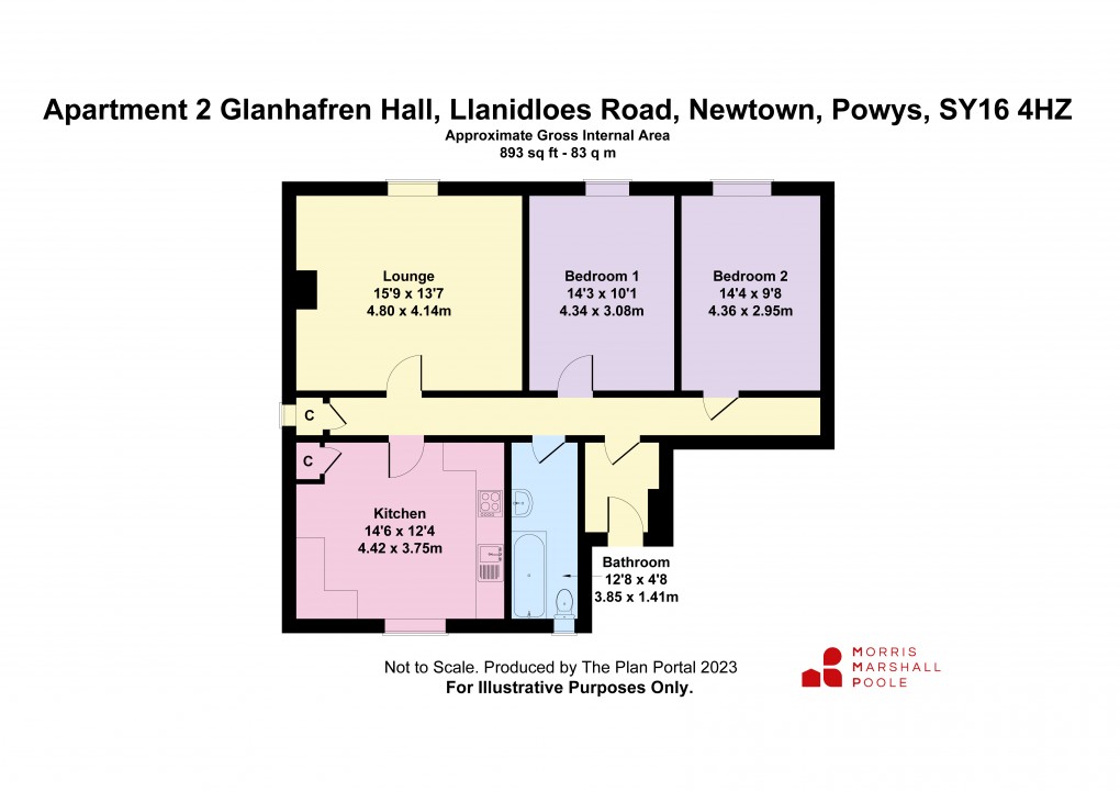 Floorplan for Glanhafren Hall, Llanidloes Road, Newtown, Powys