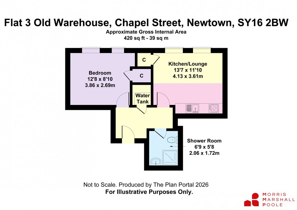 Floorplan for Old Warehouse, Chapel Street, Newtown, Powys