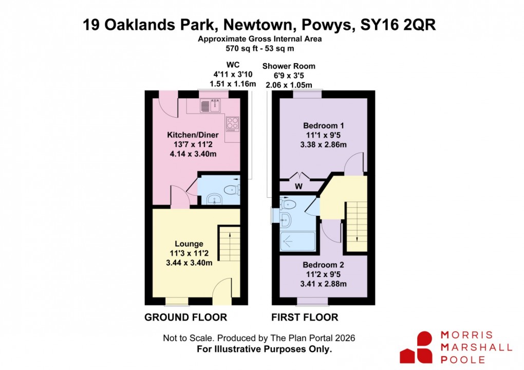 Floorplan for Oaklands Park, Barnfields, Newtown, Powys