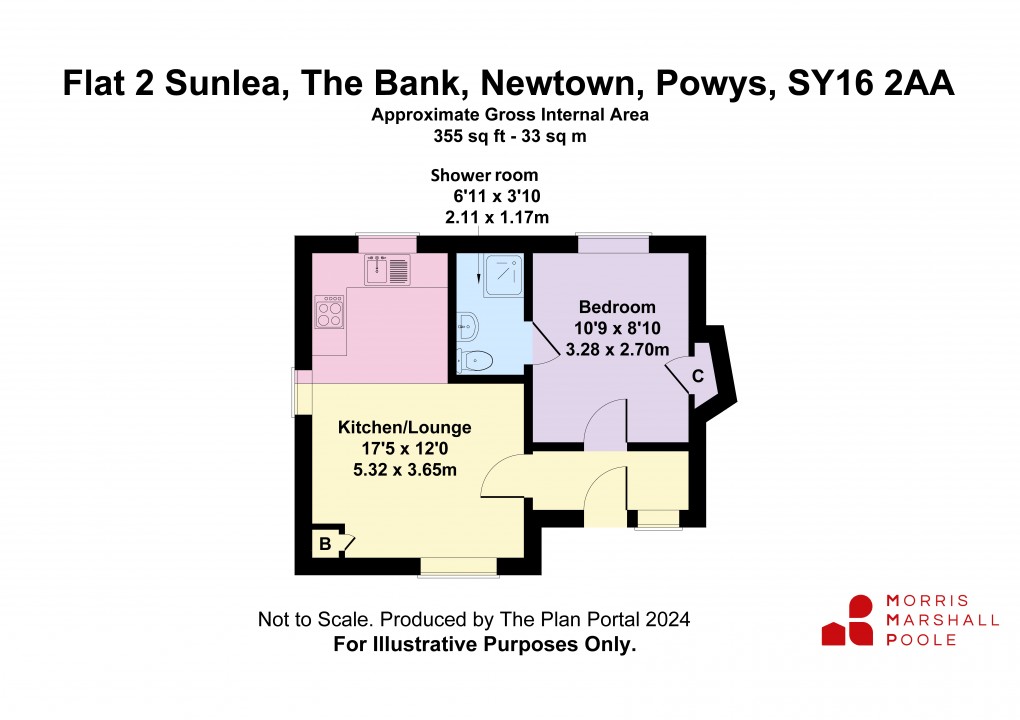 Floorplan for Sunlea, The Bank, Newtown, Powys