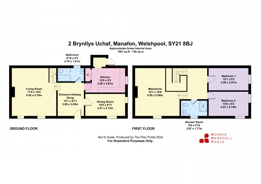 Floorplan for Brynllys Uchaf, Manafon, Welshpool, Powys