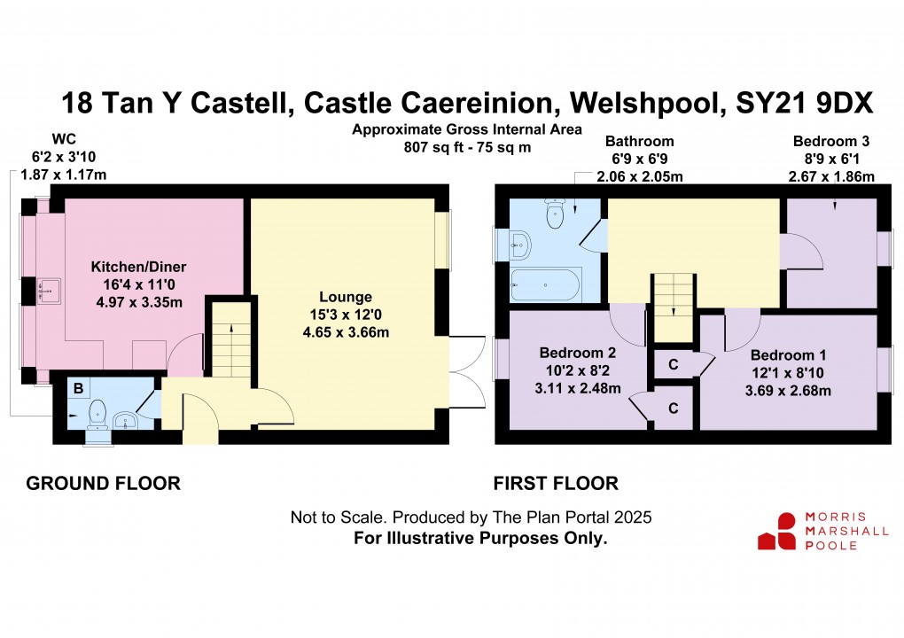 Floorplan for Tan Y Castell, Castle Caereinion, Welshpool, Powys