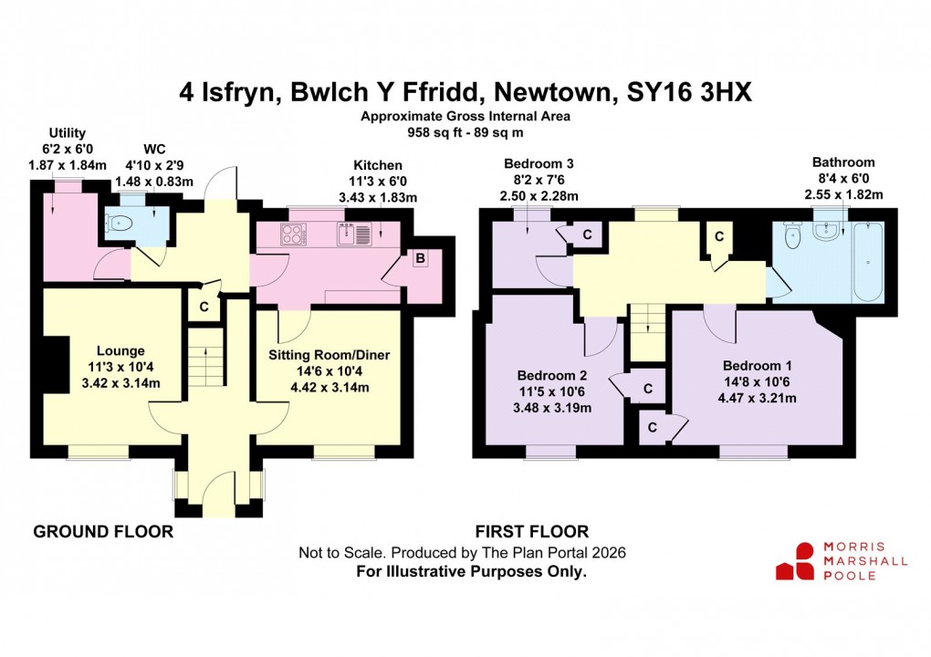 Floorplan for Isfryn, Bwlch Y Ffridd, Newtown, Powys