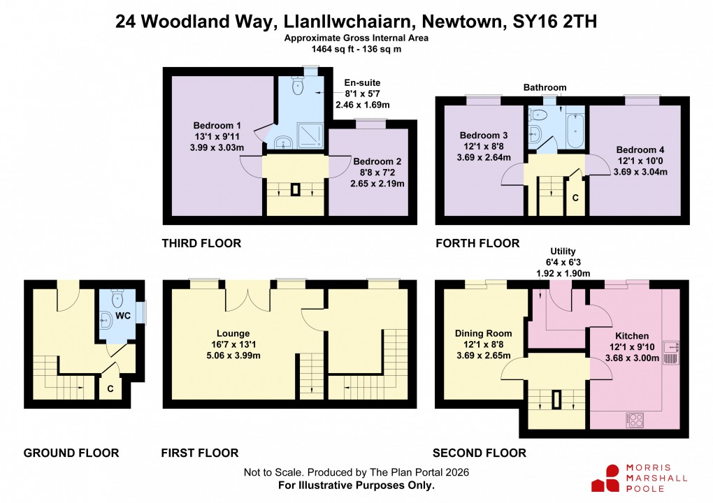 Floorplan for Woodland Way, Llanllwchaiarn, Newtown, Powys