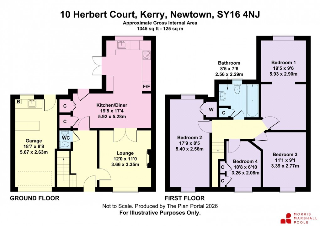Floorplan for Herbert Court, Kerry, Newtown, Powys