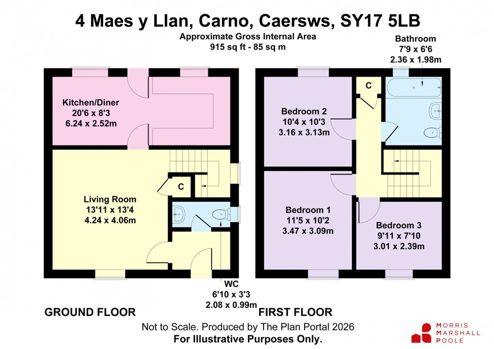 Floorplan for Maes Y Llan, Carno, Caersws, Powys