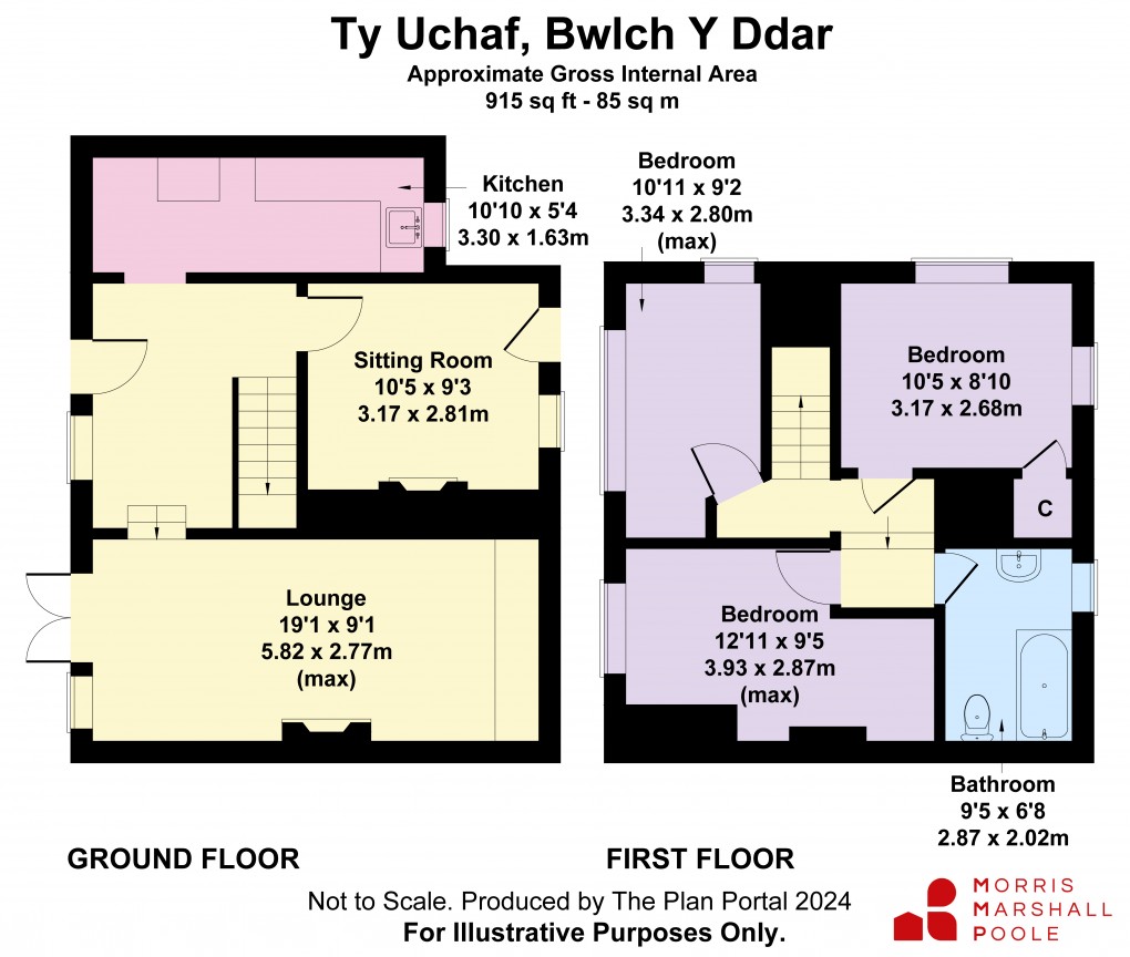 Floorplan for Bwlch-Y-Ddar, Llangedwyn, Oswestry, Powys