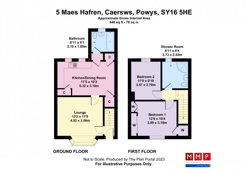 Floorplan for Maes Hafren, Caersws, Powys