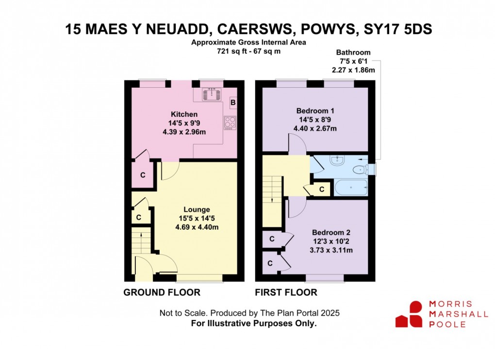 Floorplan for Maes Y Neuadd, Caersws, Powys