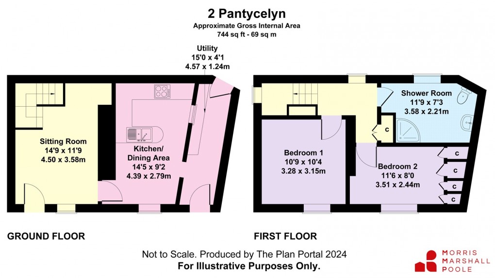 Floorplan for Pant Y Celyn, Corris, Machynlleth, Gwynedd