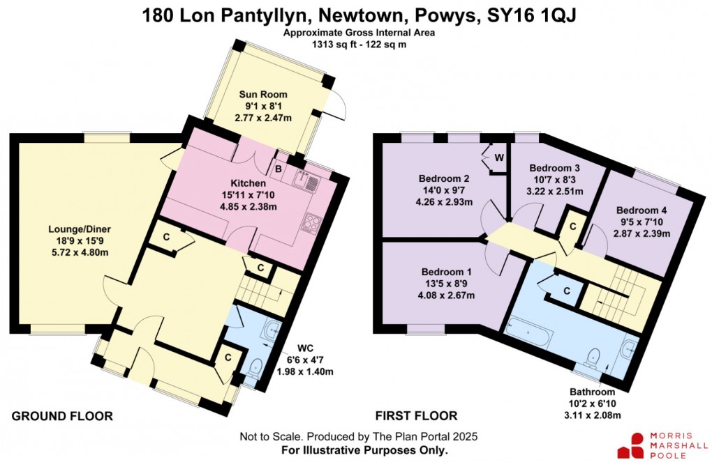 Floorplan for Lon Pantyllyn, Newtown, Powys