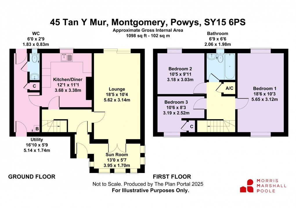 Floorplan for Tan Y Mur, Montgomery, Powys