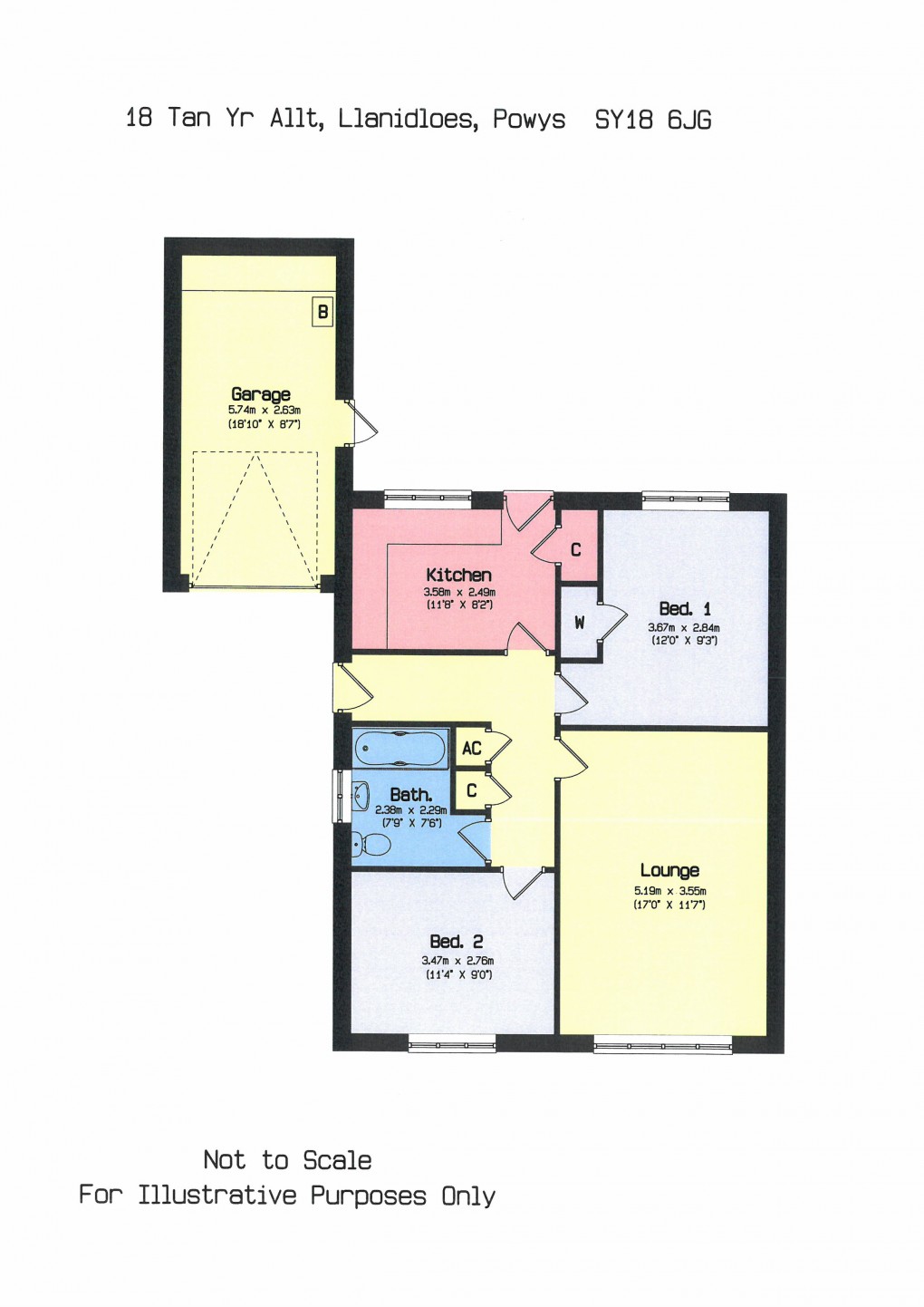 Floorplan for Tanyrallt, Llanidloes, Powys