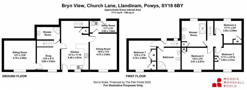 Floorplan for Church Lane, Llandinam, Powys