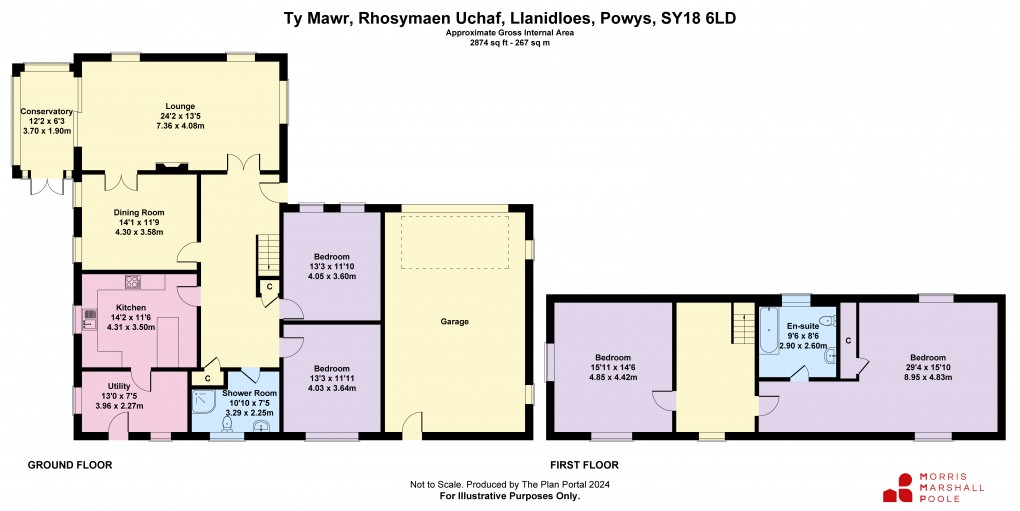 Floorplan for Rhosymaen Uchaf, Llanidloes, Powys