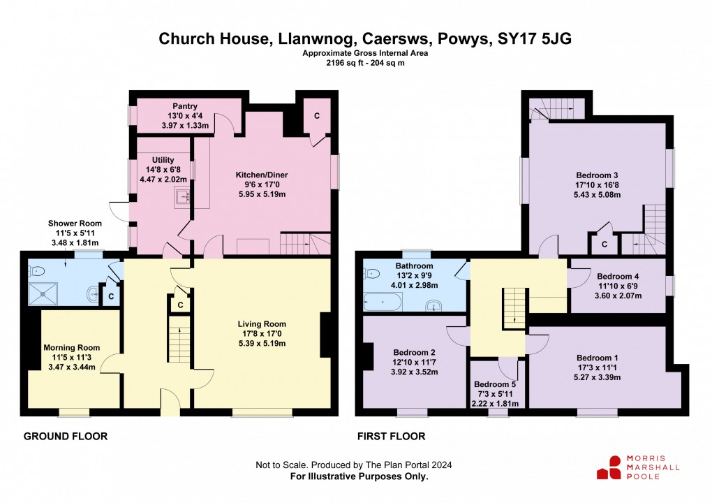 Floorplan for Church House, Llanwnog, Caersws, Powys