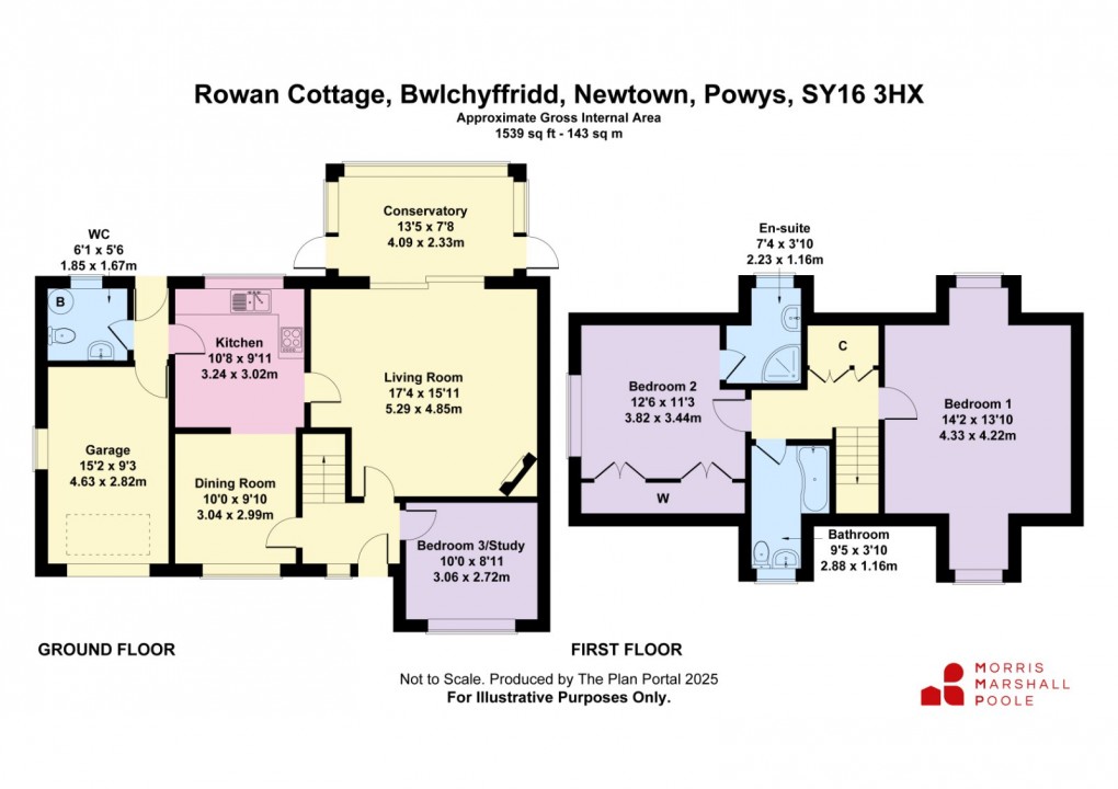 Floorplan for Rowan Cottage, Bwlch-Y-Ffridd, Newtown, Powys