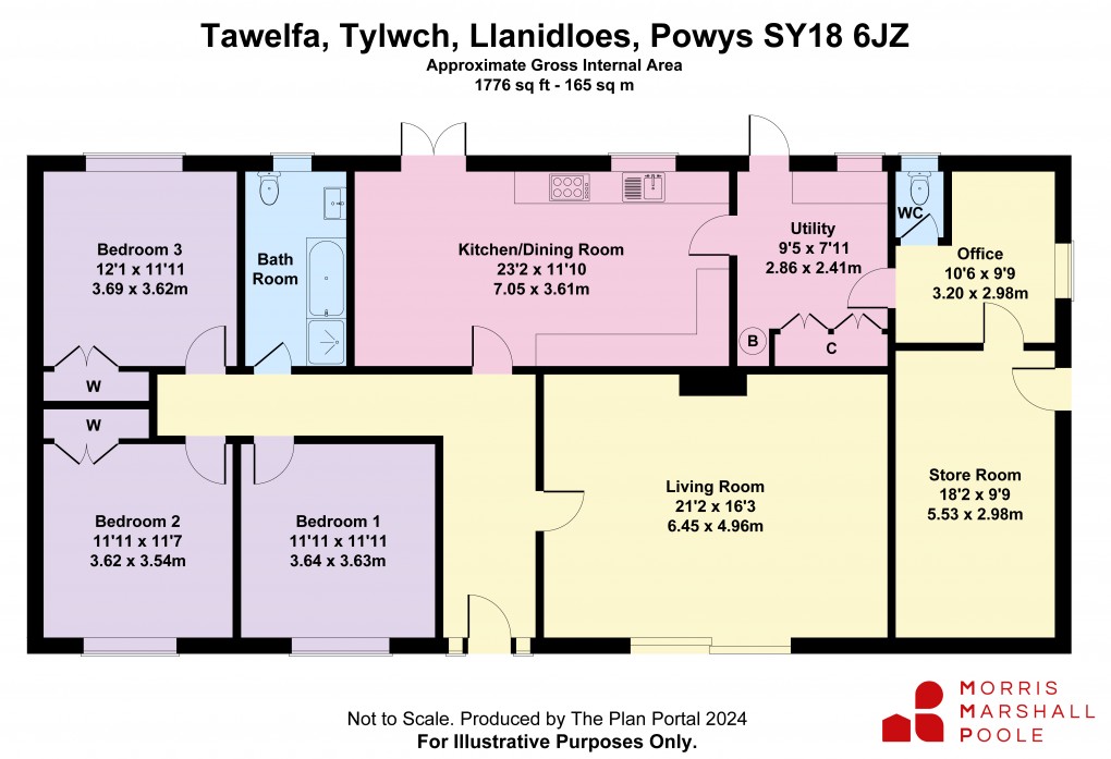 Floorplan for Tylwch, Llanidloes, Powys