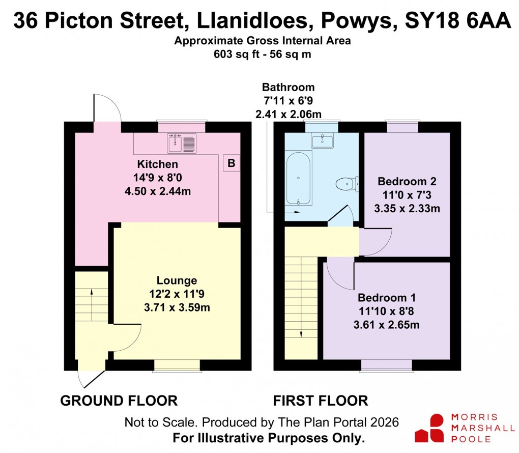 Floorplan for Picton Street, Llanidloes, Powys