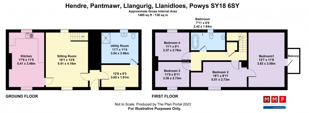 Floorplan for Pantmawr, Llangurig, Llanidloes, Powys