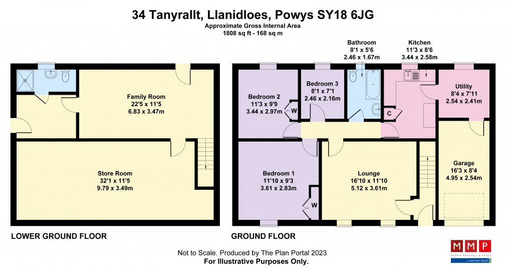 Floorplan for Tanyrallt, Llanidloes, Powys