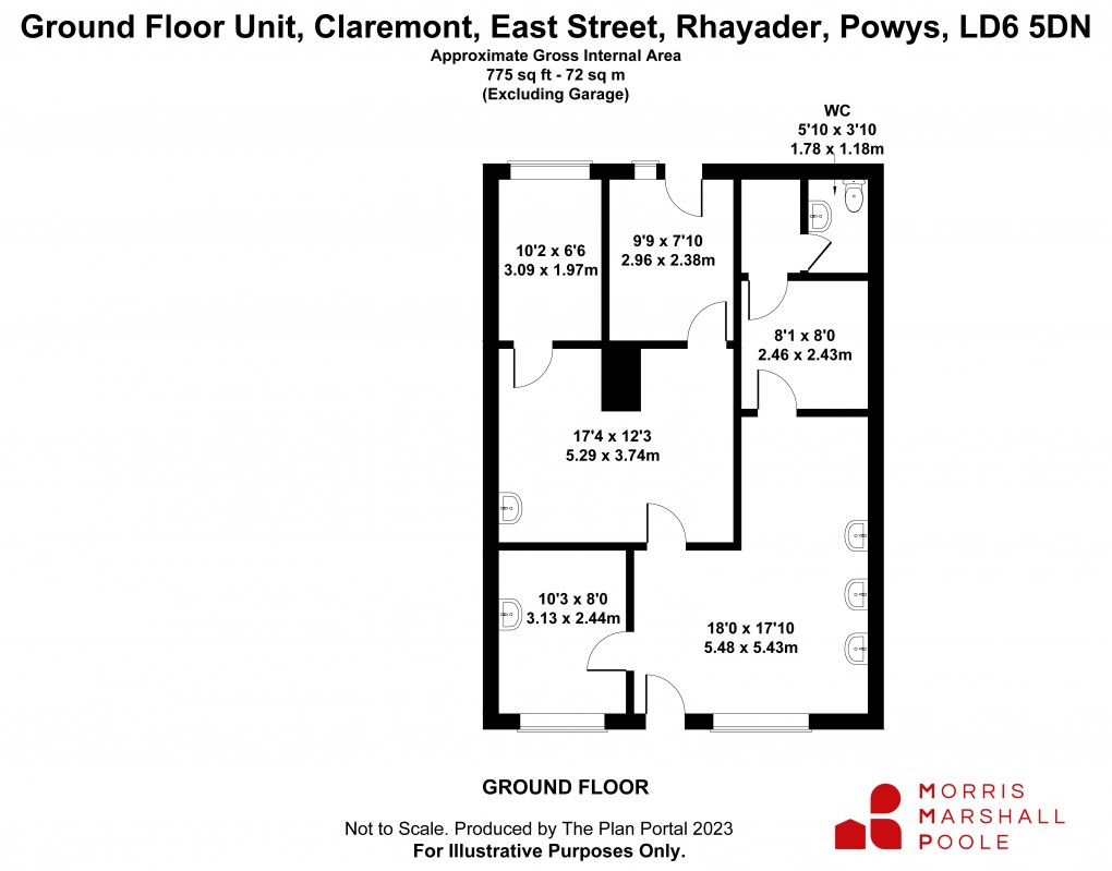 Floorplan for East Street, Rhayader, Powys