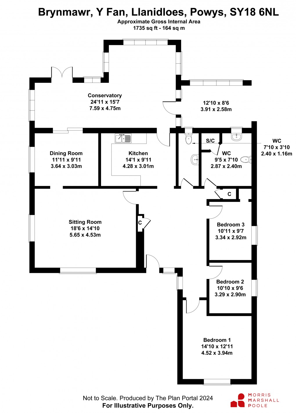 Floorplan for Van, Llanidloes, Powys