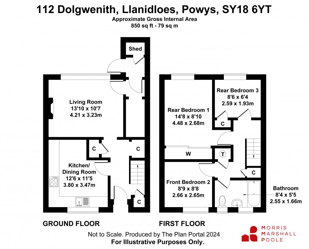 Floorplan for Dolgwenith, Llanidloes, Powys