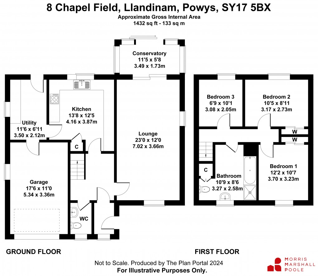 Floorplan for Chapel Field, Llandinam, Powys