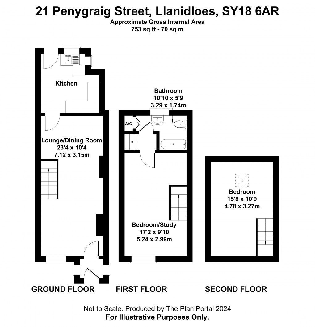 Floorplan for Penygraig Street, Llanidloes, Powys