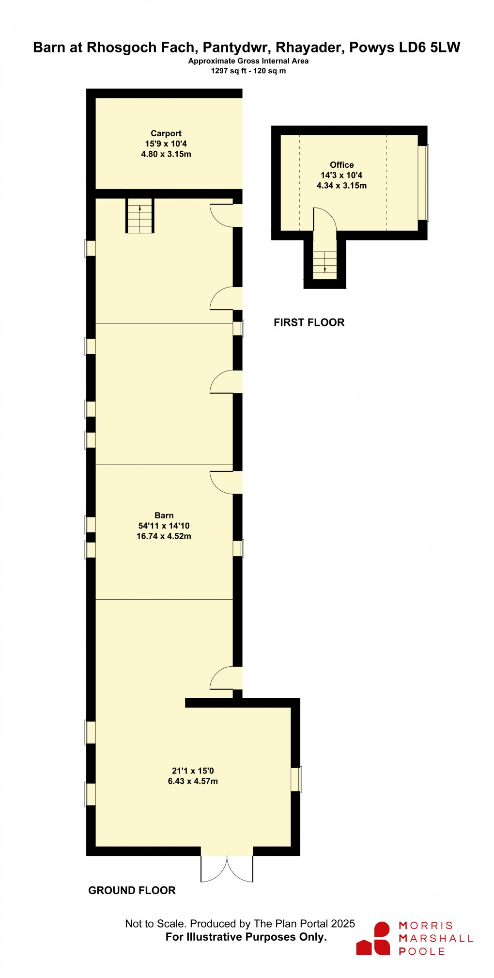 Floorplan for Pant-y-Dwr, Rhayader, Powys