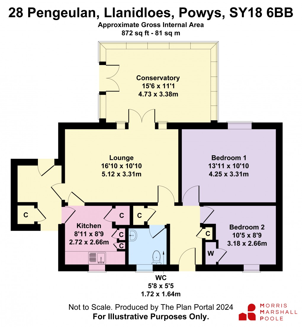 Floorplan for Pengeulan, Llanidloes, Powys