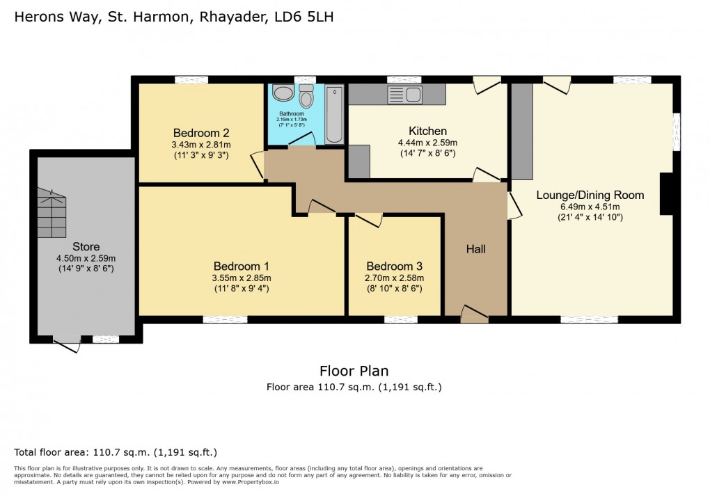 Floorplan for St. Harmon, Rhayader, Powys