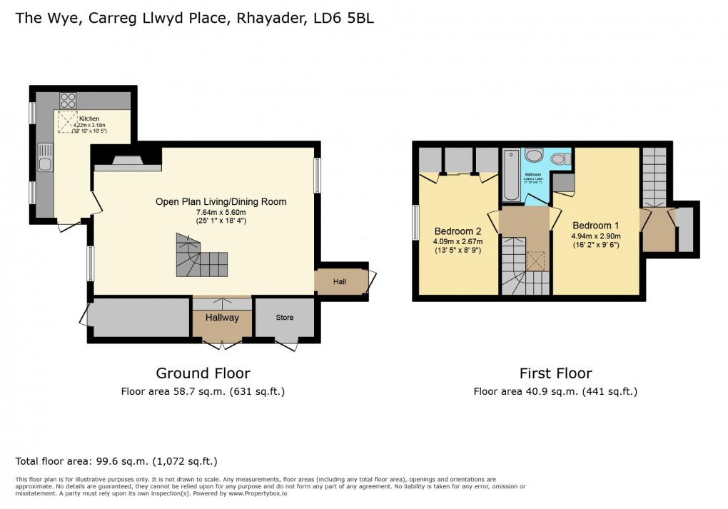 Floorplan for South Street, Rhayader, Powys