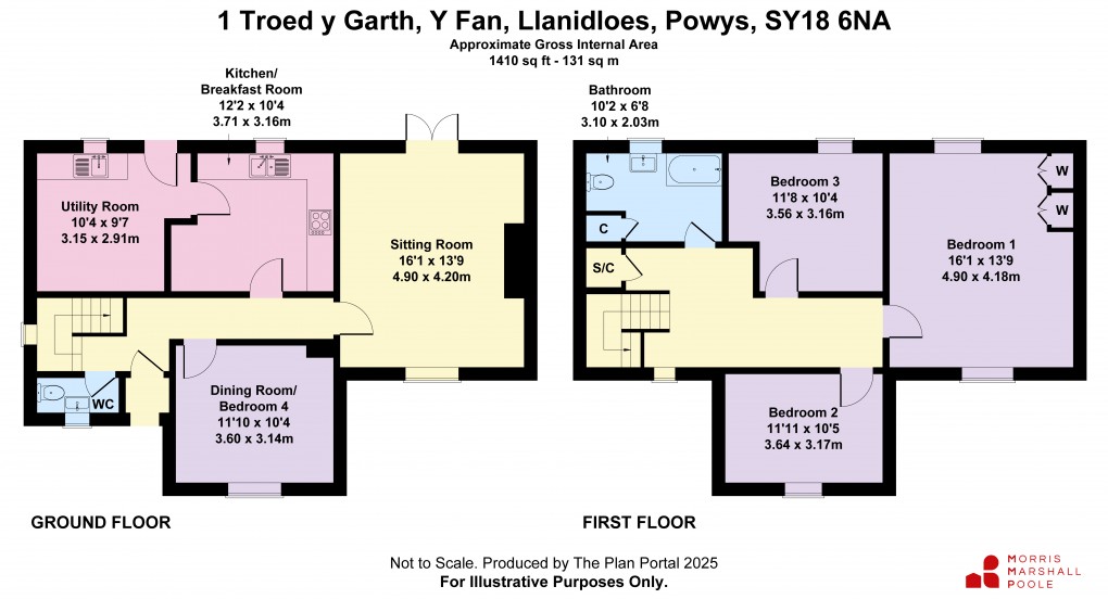 Floorplan for Troed Y Garth, Van, Llanidloes, Powys