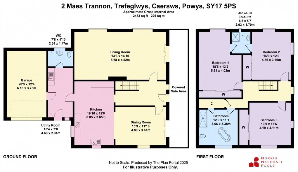 Floorplan for Maes Trannon, Trefeglwys, Caersws, Powys